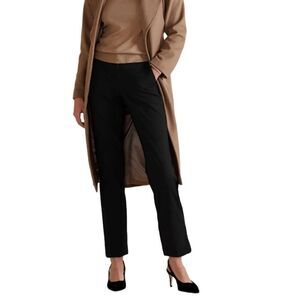 Banana Republic Mid-Rise Avery Straight Fit Tuxedo Pants Black Womens SZ 10 NWT